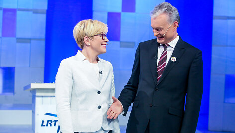 LRT debatai. Ingrida &Scaron;imonytė ir Gitanas Nausėda. 