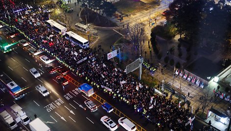 Protestuotojai Pietų Korėjoje