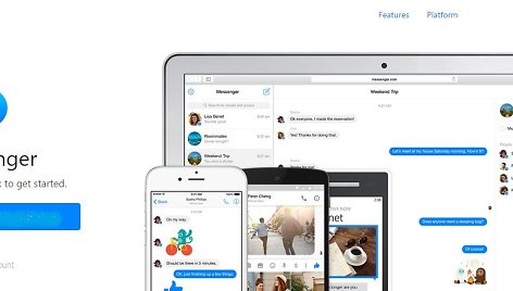 „Messenger“ svetainė - tai ta pati „Messenger“ programėlė, tik didesniame ekrane