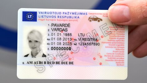 Naujojo pavyzdžio vairuotojo pažymėjimas