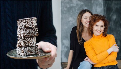 Tinklara&scaron;tininkės Rūta ir Asta bei jų gaminti &scaron;okoladiniai pūstų ryžių kąsneliai