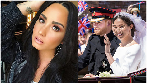 Demi Lovato ir princas Harry su Meghan Markle per karališkąsias vestuves