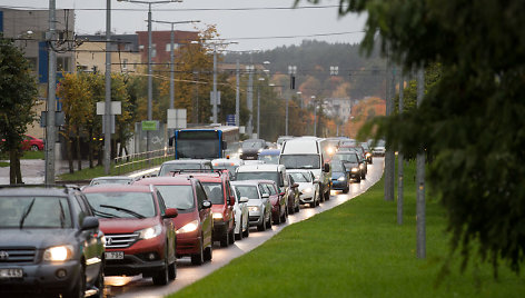 Automobilių spūstys Vilniaus gatvėse