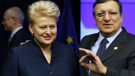 Lietuvos prezidentė Dalia Grybauskaitė ir Europos Komisijos prezidentas Jose Manuelis Barroso