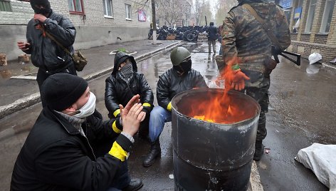 Prorusiški separatistai Slovjansko mieste