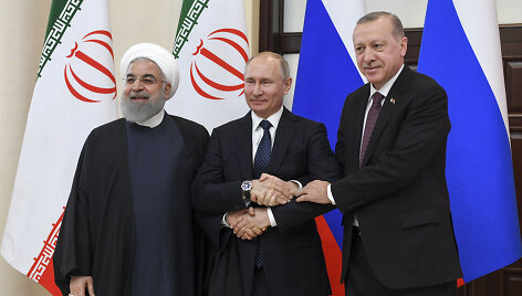 Hassanas Rouhani, Vladimiras Putinas ir Recepas Tayyipas Erdoganas
