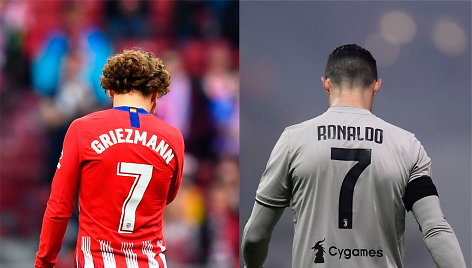 Antoine'as Griezmannas ir Cristiano Ronaldo