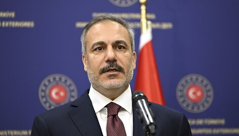 Turkijos užsienio reikalų ministras Hakanas Fidanas / Andrew Caballero-Reynolds / AP