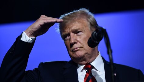 Donaldo Trumpo spaudos konferencija Briuselyje