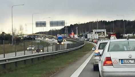 Spūstis Automagistralėje ties Kaunu