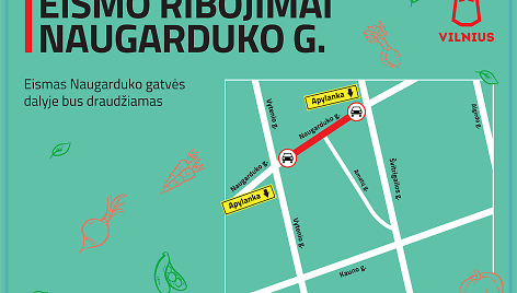 Naugarduko gatvėje &ndash; laikini eismo ribojimai