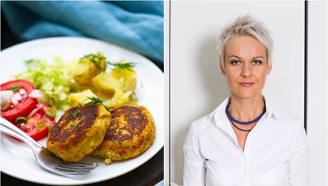 Nida Degutienė ir jos gaminti kalafiorų kotletai
