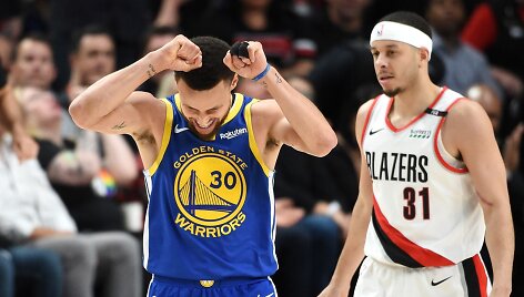 &bdquo;Golden State Warriors&ldquo; krep&scaron;ininkai pirmauja serijoje prie&scaron; &bdquo;Blazers&ldquo; 3-0.
