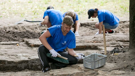 Archeologiniai kasinėjimai Vilniaus Vokiečių gatvėje.