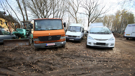 Automobiliai pievoje