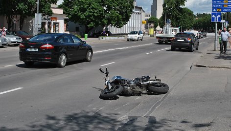 Alytuje avariją patyrė motociklo vairuotojas