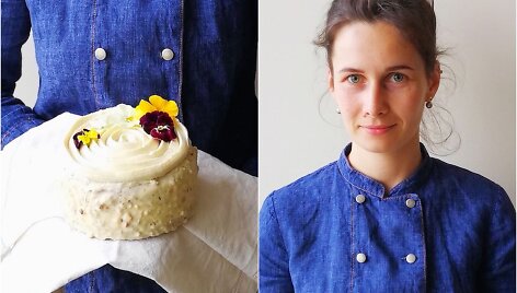 Restorano &bdquo;Dine&ldquo; konditerė Barbora Inciutė Čepulionienė ir jos tortas &bdquo;Pavasarinė rasa&ldquo;