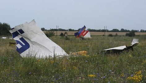 Malaizijos lėktuvo „Boeing 777“ katastrofos vietoje