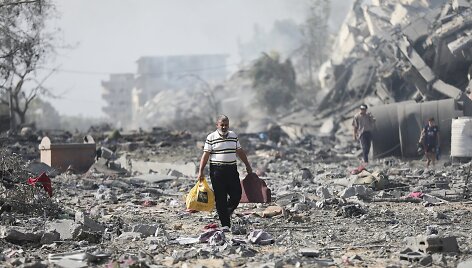 Gazos al-Zahros rajonas po bombardavimo