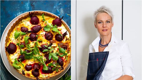Nida Degutienė ir jos kepta tarta