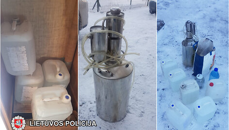 Klaipėdos pareigūnai i&scaron;ai&scaron;kino du vyrus, prekiavusius namine degtine.
