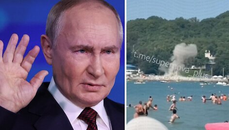 Vladimiras Putinas, numu&scaron;tas dronas prie Juodosios jūros