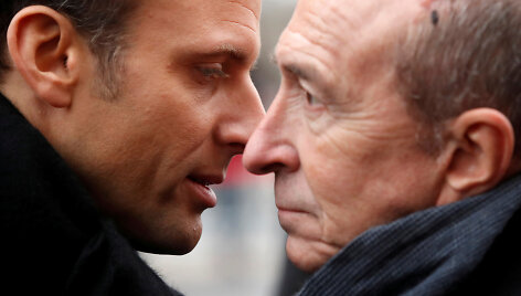 Emmanuelis Macronas ir Gerard'as Collomb'as