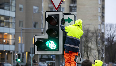 Vilniuje grąžinamos lentelės su žaliomis rodyklėmis