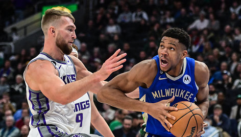 Domantas Sabonis ir Giannis Antetokounmpo