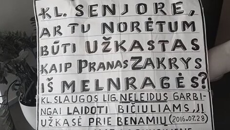 Piketo dėl Prano Zakrio plakatas