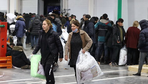 Migrantai logistikos centre Baltarusijoje