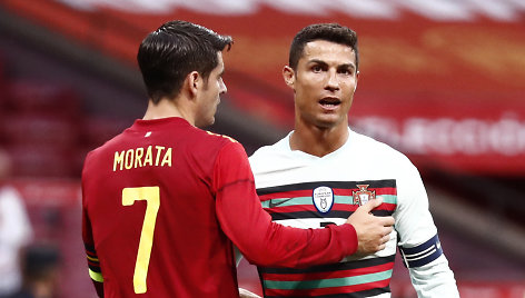 Alvaro Morata ir Cristiano Ronaldo