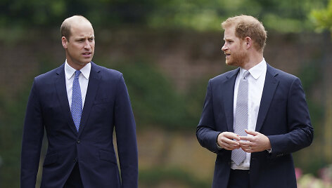 Princai Williamas ir Harry atidengė savo motinos princesės Dianos statulą