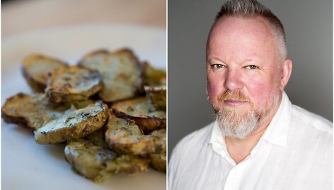 Vytaras Radzevičius ir jo gamintas patiekalas