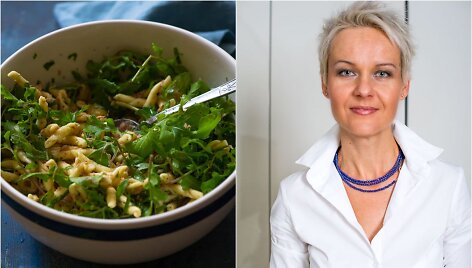Nida Degutienė ir jos ruo&scaron;tos makaronų ir tuno salotos