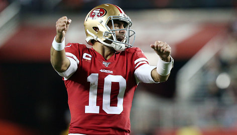 Triumfuojantis „49ers“ įžaidėjas Jimmy Garoppolo