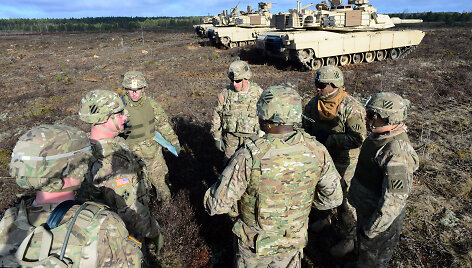 Karinės pratybos su JAV kariuomenės tankais &bdquo;Abrams&ldquo;
