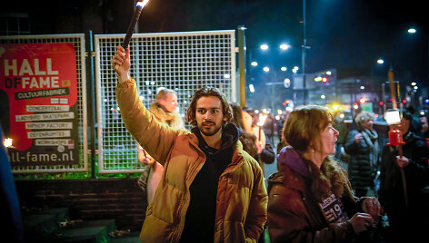 Protestas Nyderlanduose prie&scaron; komendanto valandą