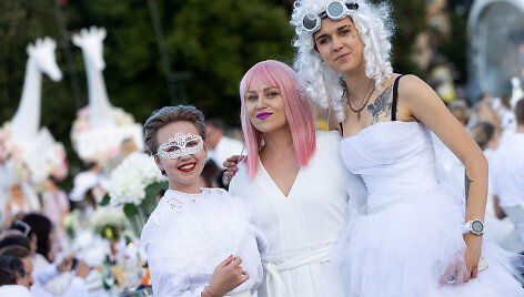 Eleganti&scaron;ka baltoji vakarienė &bdquo;Le D&icirc;ner en Blanc Vilniuje&ldquo; / Gretos Skaraitienės nuotr.