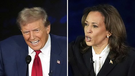 Donaldas Trumpas ir Kamala Harris 