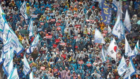 Protestuotojai Seule