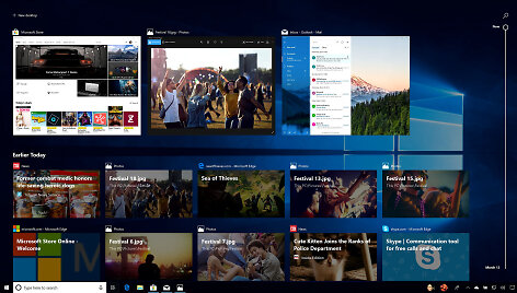 &bdquo;Windows 10&ldquo; sistemos &bdquo;Timeline&ldquo; funkcija