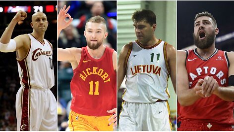 Žydrūnas Ilgauskas, Domantas Sabonis, Arvydas Sabonis ir Jonas Valančiūnas &ndash; didžiausius kontraktus sudarę Lietuvos krep&scaron;ininkai.
