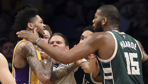Masinis susistumdymas &bdquo;Bucks&ldquo; &ndash; &bdquo;Lakers&ldquo; rungtynėse