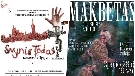 Bohemiečių operų &bdquo;Svinis Todas&ldquo; ir &bdquo;Makbetas&ldquo; plakatai