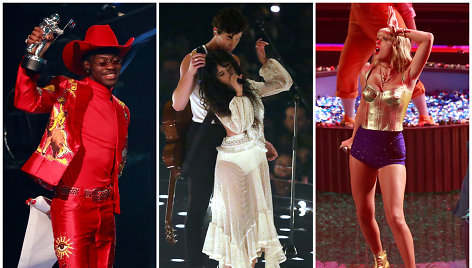 Lil Nas X, Shawnas Mendesas, Camila Cabello ir Taylor Swift