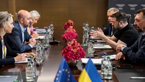 Ukrainos taikos konferencijoje dėmesys krypsta į branduolinės nelaimės pavojų / ALESSANDRO DELLA VALLE / AFP