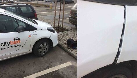 Apgadintas &bdquo;CityBee&ldquo; automobilis &bdquo;Toyota Yaris&ldquo;