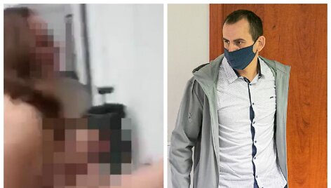 Kaltinamasis P.Kirielius ir nutekinto vaizdo įra&scaron;o kadrai