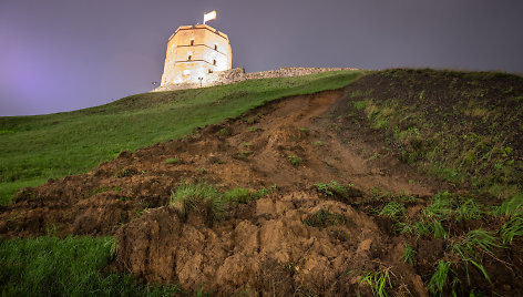 Didžiulė Gedimino kalno nuošliauža